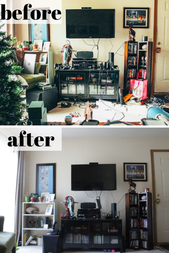 media center before and after